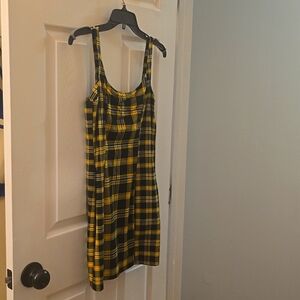 Yellow and black checkered summer dress